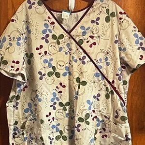 Floral V-Neck Women's Blouse